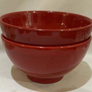 Set of 2 Vintage Waechtersbach Cereal/Soup Bowls Red Germany 5.75" D x 3 1/8" H